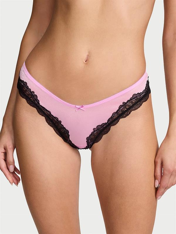 Tease Transparan Işıltılı Derin Bacak Kesim Tanga