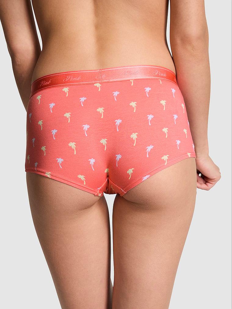 Pink Logolu Pamuklu Boyshort Kulot arka görünüm