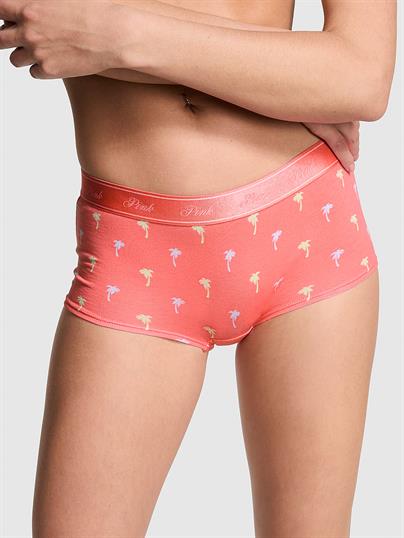 Pink Logolu Pamuklu Boyshort Kulot