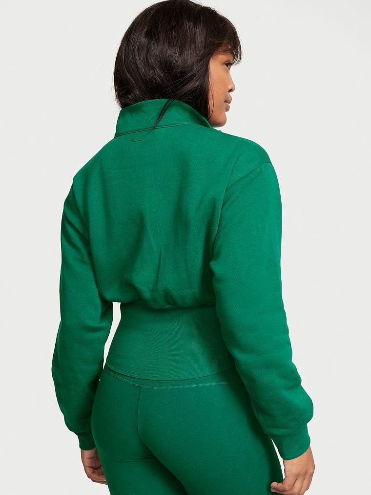 Fermuarli Balikci Yaka Pamuklu Polar Sweatshirt arka görünümü