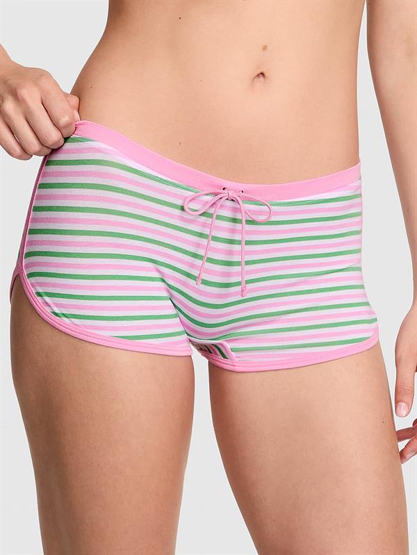 Pink Pamuklu Boyshort Kulot