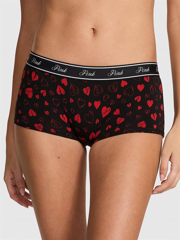 Pink Logolu Pamuklu Boyshort Kulot