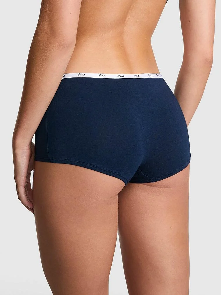 Pink Logolu Pamuklu Boyshort Kulot arka görünüm