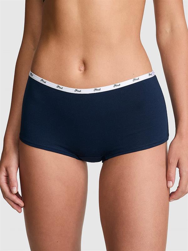Pink Logolu Pamuklu Boyshort Kulot