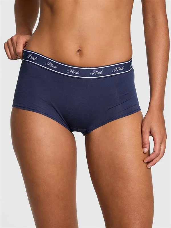 Pink Logolu Pamuklu Boyshort Kulot ön görünüm