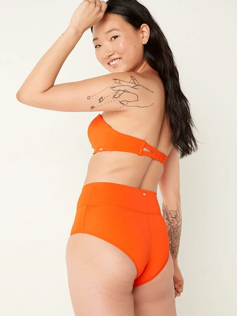 Pink Yüksek Bel Shortie Bikini Alti arka görünüm