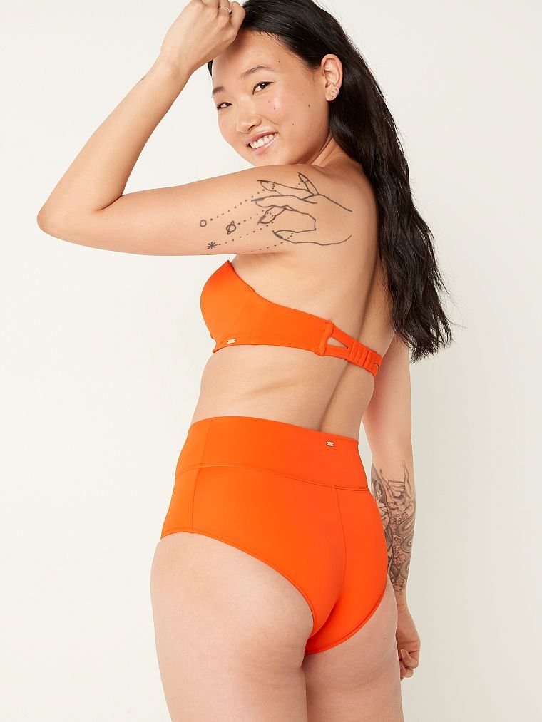 Pink Yüksek Bel Shortie Bikini Alti arka görünümü