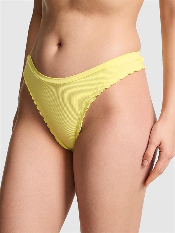 Pink Seamless Derin Bacak Kesim Tanga