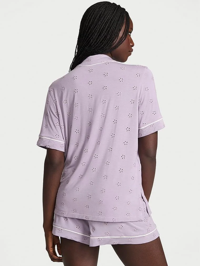 Modal Soft Islemeli Kısa Kollu Pijama Takimi arka görünüm