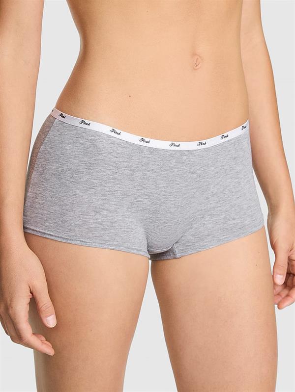 Pink Logolu Pamuklu Boyshort Kulot