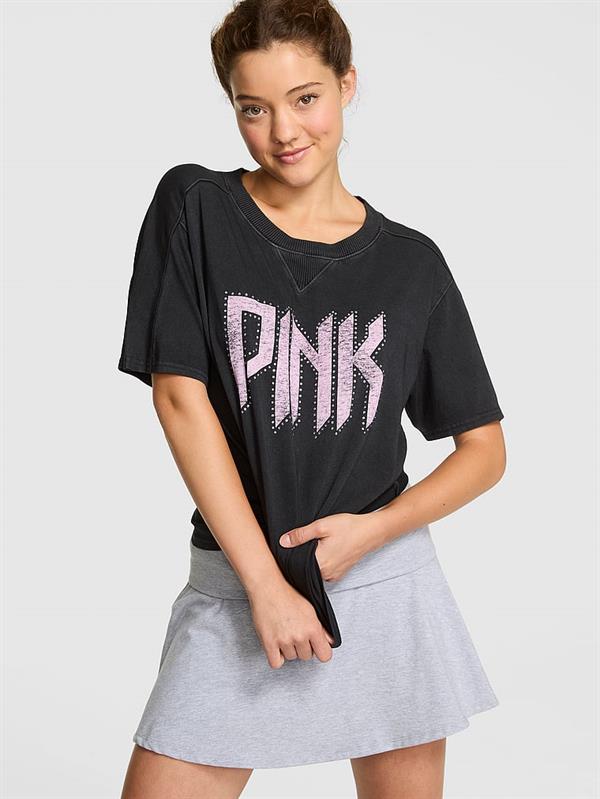 Pink Retro Pamuklu Tisort