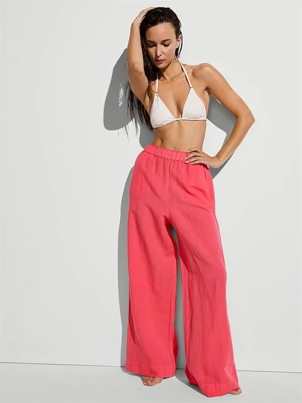 Beachwear Keten Plaj Pantolonu ön görünüm