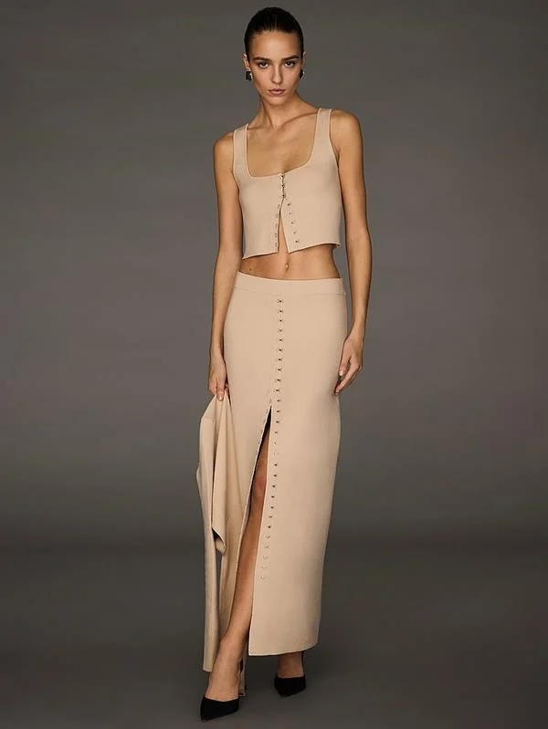 Atelier Victorias Secret X Altuzarra Ince Kopca Detayli Uzun Etek