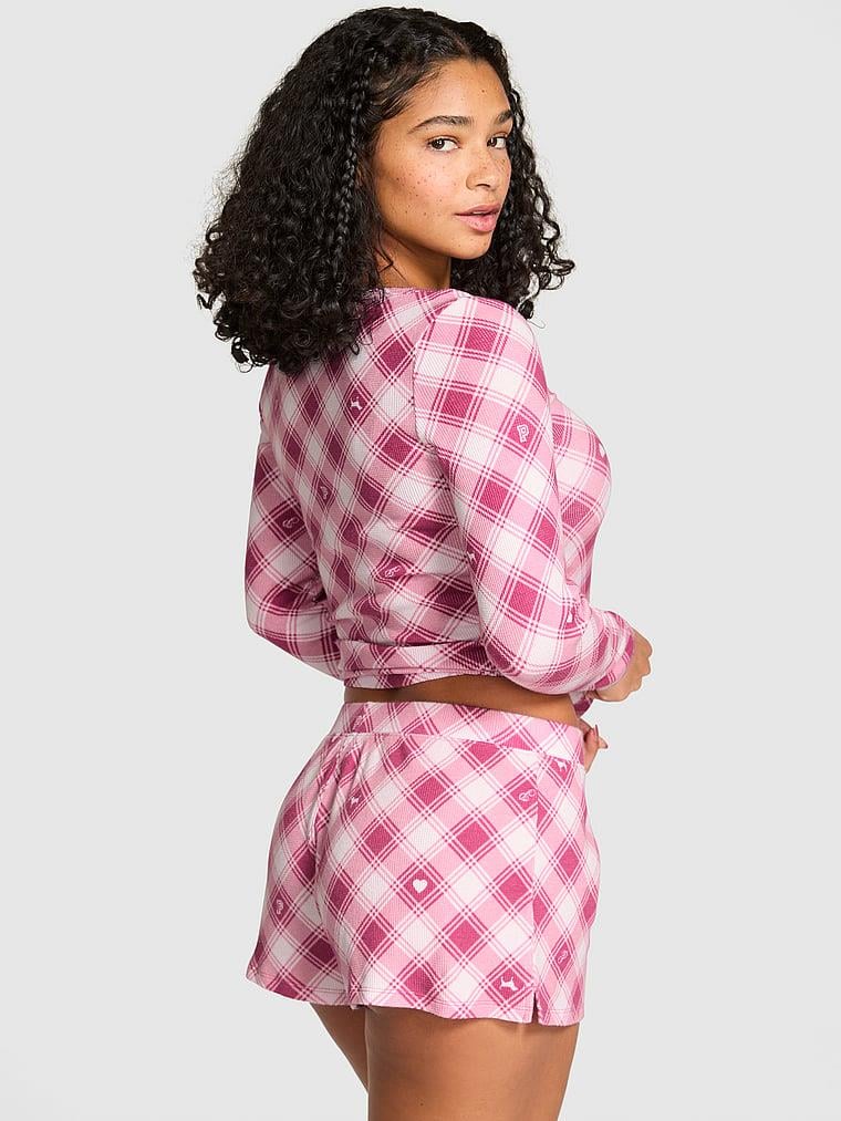 Pink Termal Pijama Sortu arka görünüm