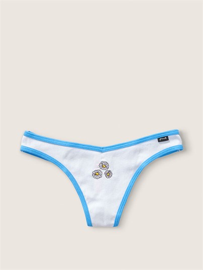 Pink Pamuk Tanga Kulot ön görünüm