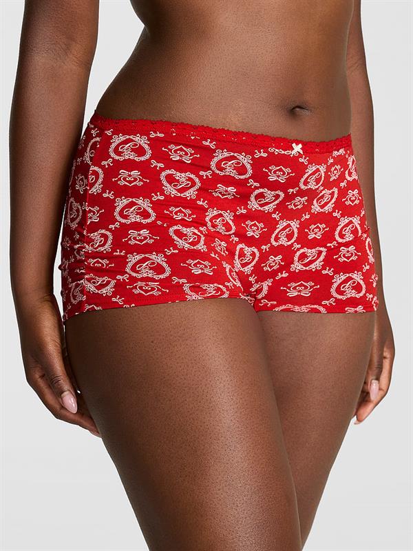 Pink Pamuklu Boyshort Kulot