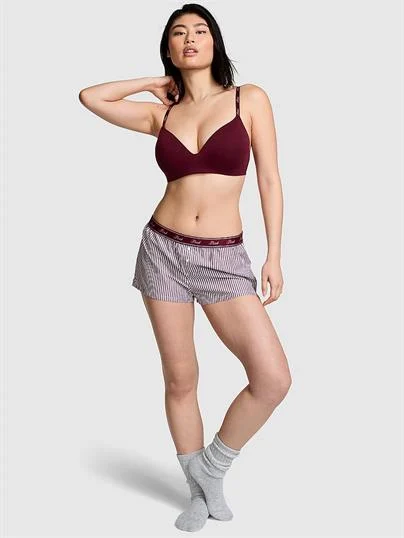 Pink Pamuklu Poplin Boxer