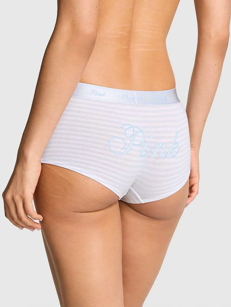 Pink Logolu Pamuklu Boyshort Kulot arka görünüm