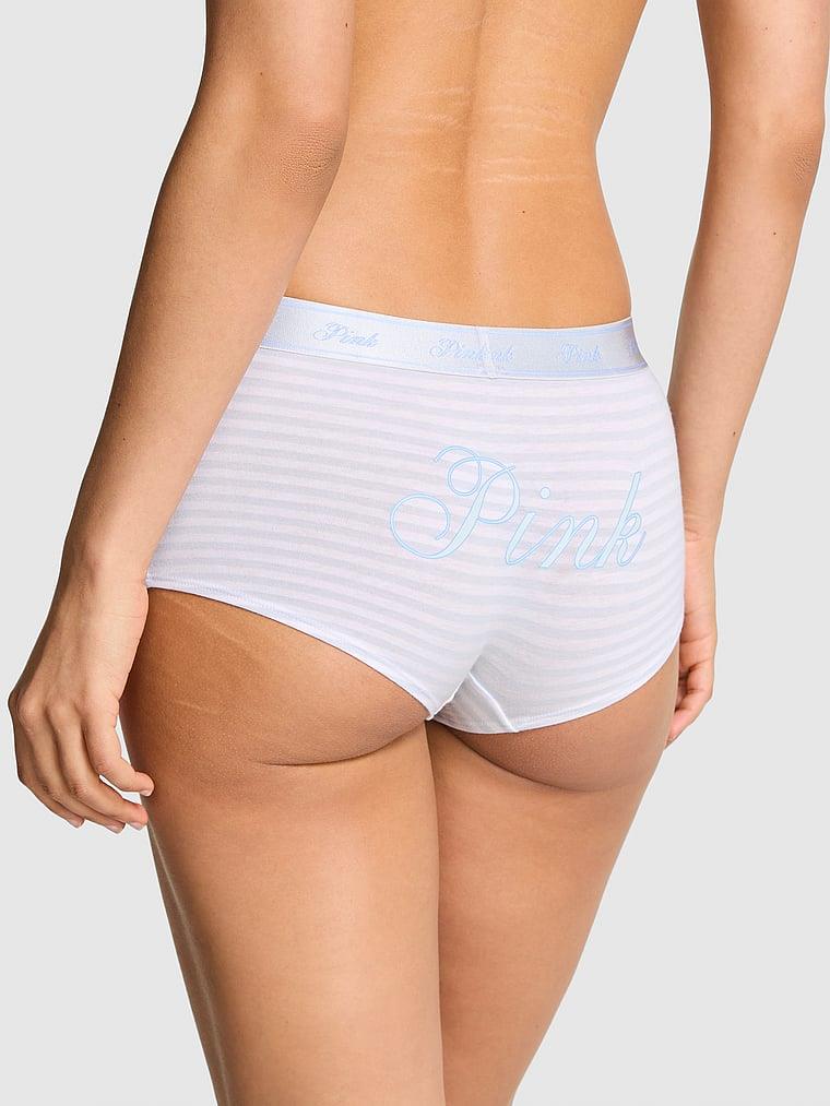 Pink Logolu Pamuklu Boyshort Kulot arka görünümü