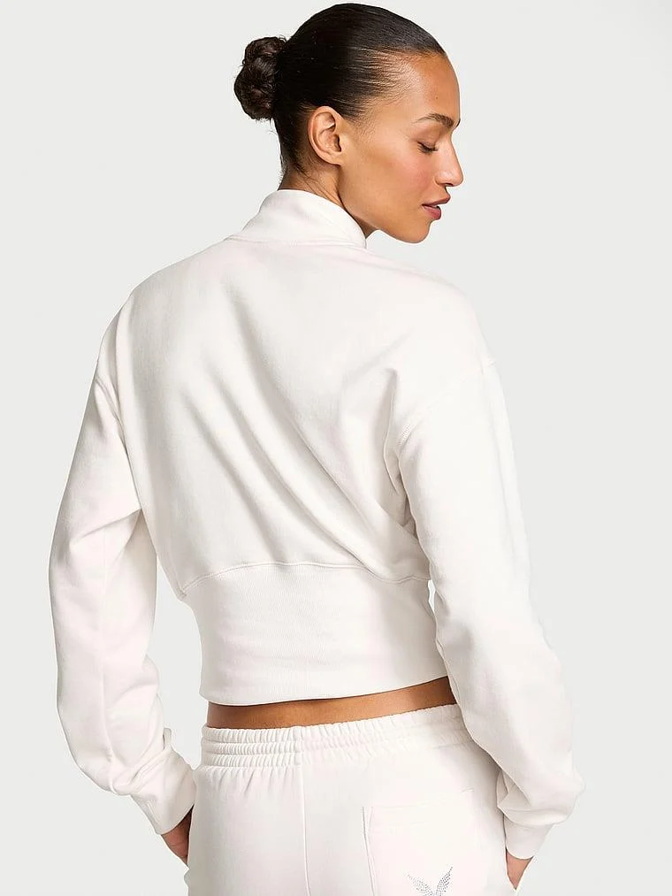 Status Terry Yarim Fermuarli Sweatshirt arka görünüm