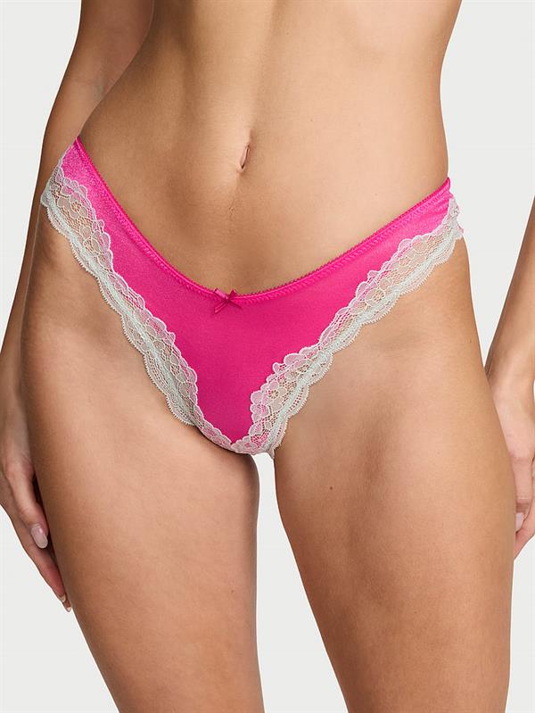 Tease Transparan Işıltılı Derin Bacak Kesim Tanga