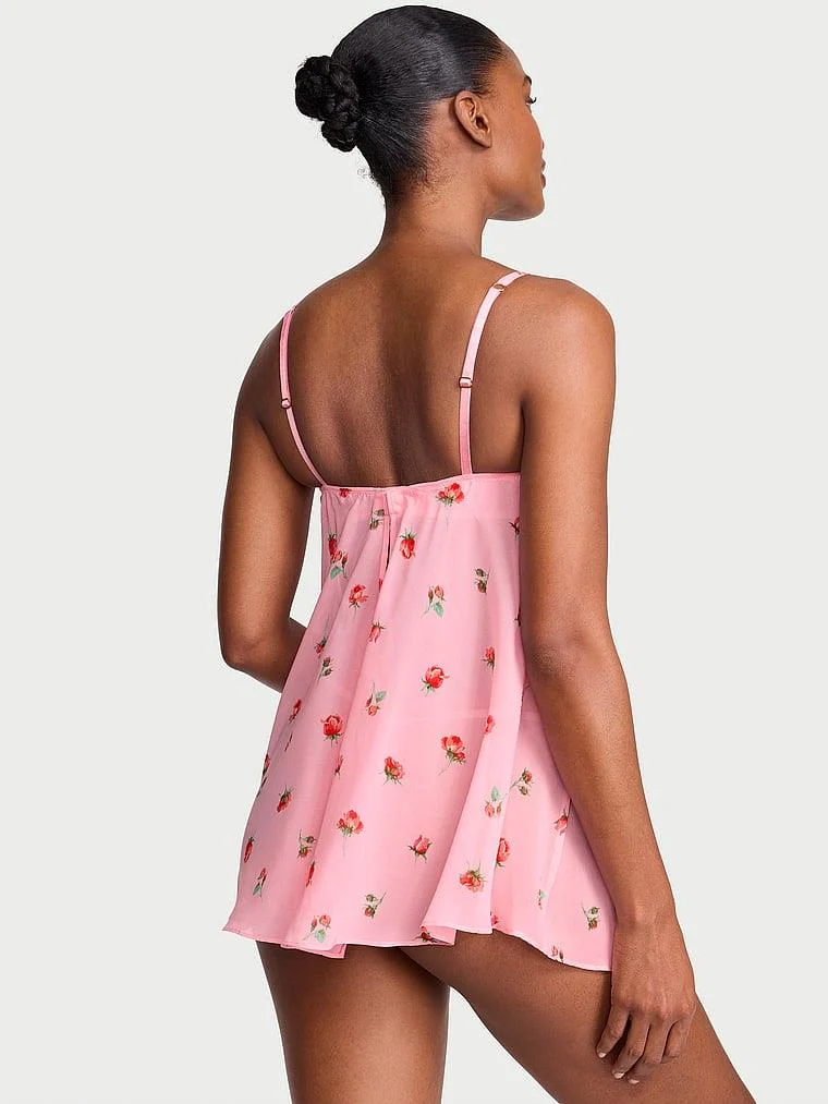 Sifon Desteksiz Balkonet Babydoll Takimi arka görünüm