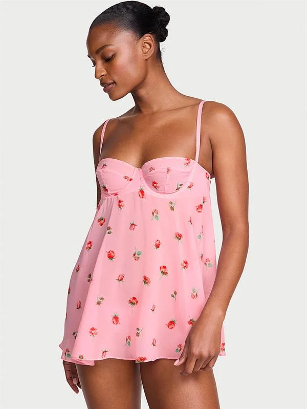 Sifon Desteksiz Balkonet Babydoll Takimi ön görünüm