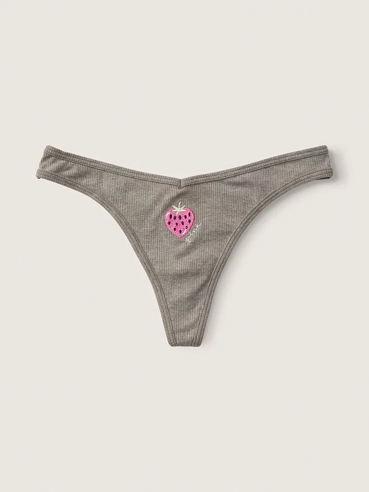 Pink Pamuklu V String Kulot arka görünüm