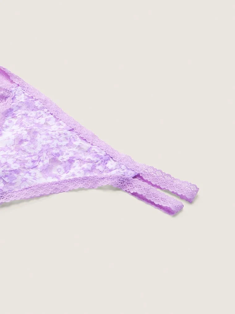 Pink Dantelli Tanga Kulot arka görünüm