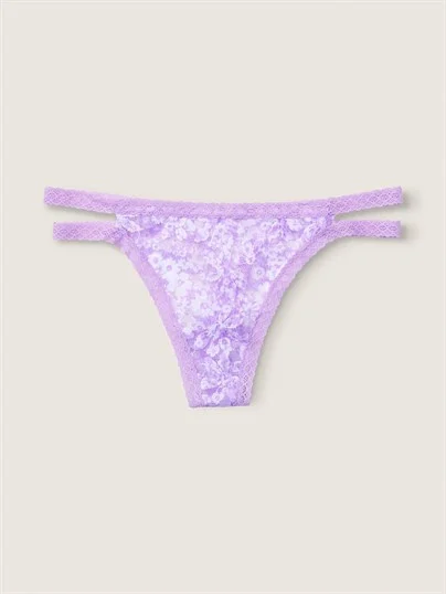 Pink Dantelli Tanga Kulot ön görünüm