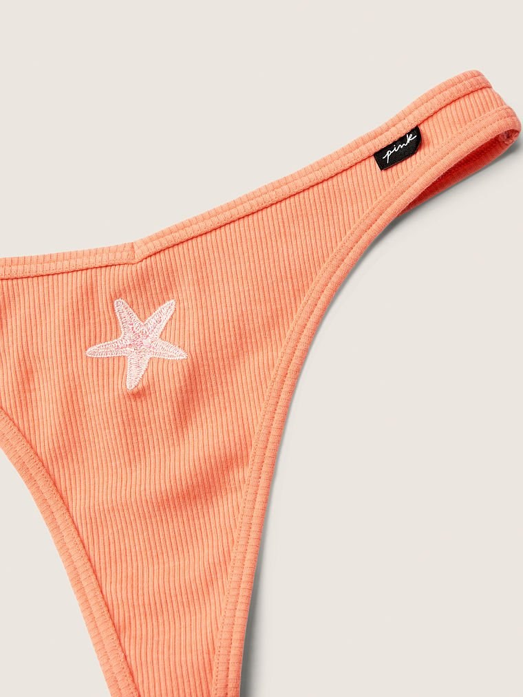Pink Pamuk Tanga Kulot arka görünümü