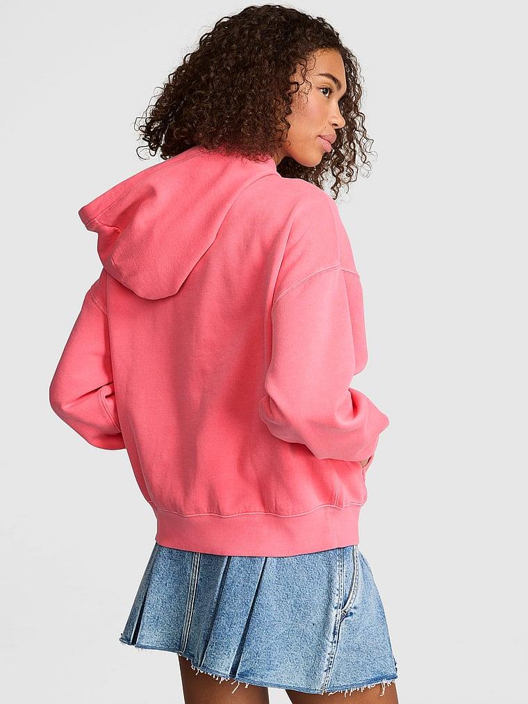 Pink Ivy Kampus Fermuarli Kapusonlu Ust arka görünümü