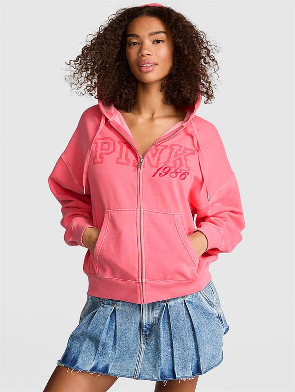 Pink Ivy Kampus Fermuarli Kapusonlu Ust