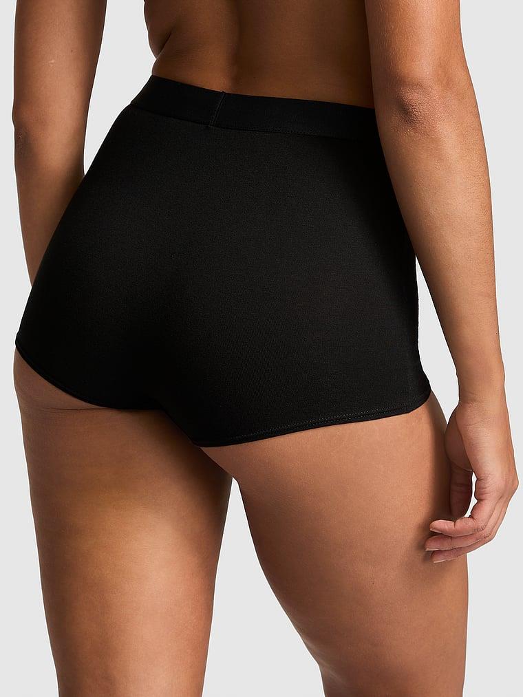 Pink Logolu Pamuklu Yüksek Bel Boyshort Kulot arka görünümü