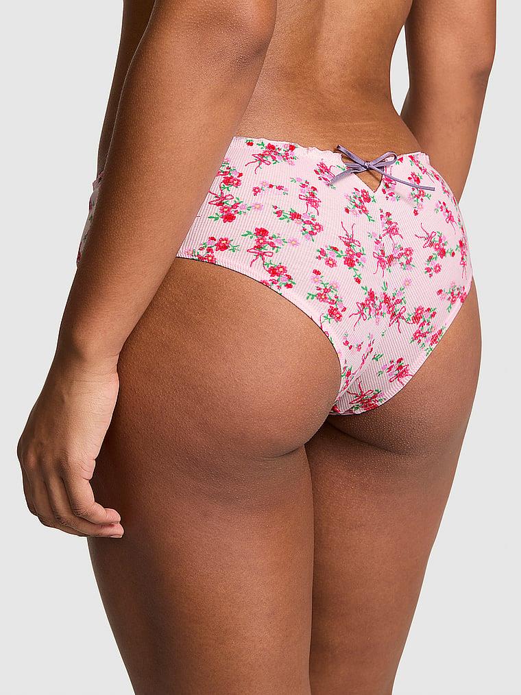 Pink Pamuklu Arkadan Baglamali Cheeky Kulot arka görünümü