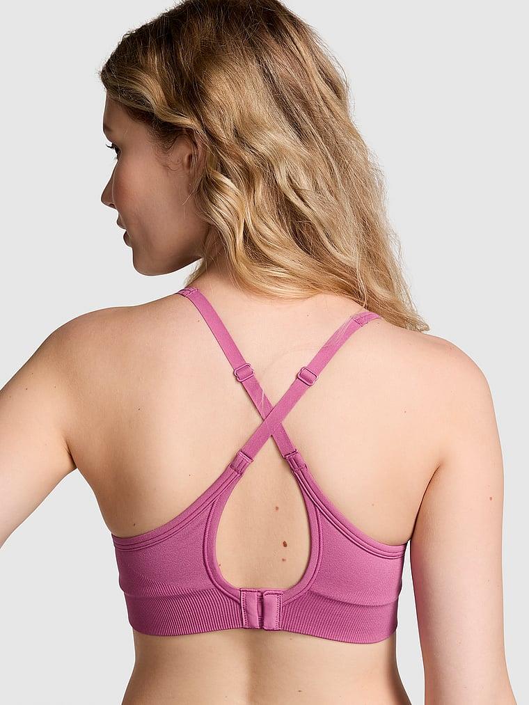 Pink Seamless Air Hafif Destekli Sporcu Sütyeni arka görünüm