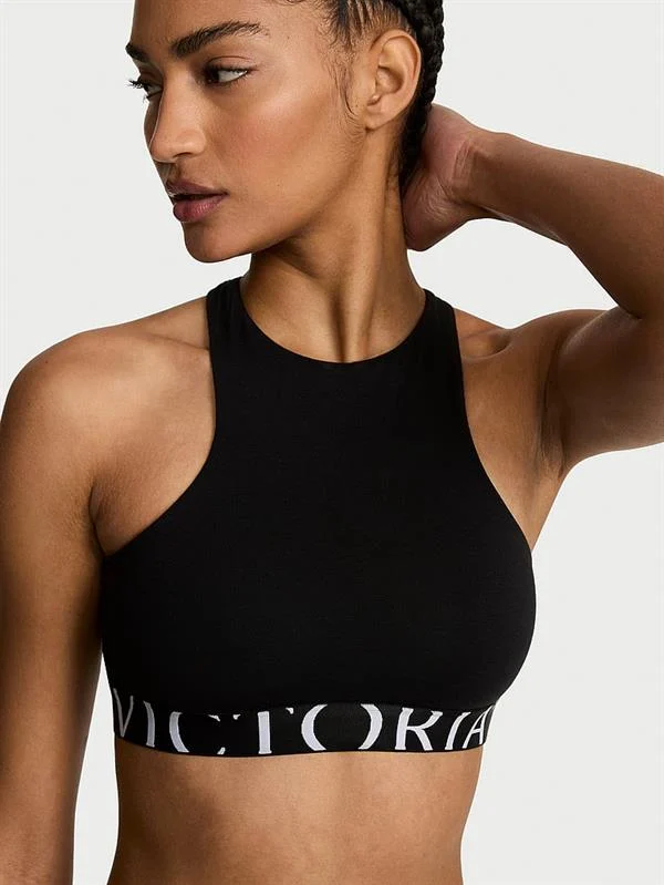 Pamuklu Logo Detayli Desteksiz Halter Yaka Bralet