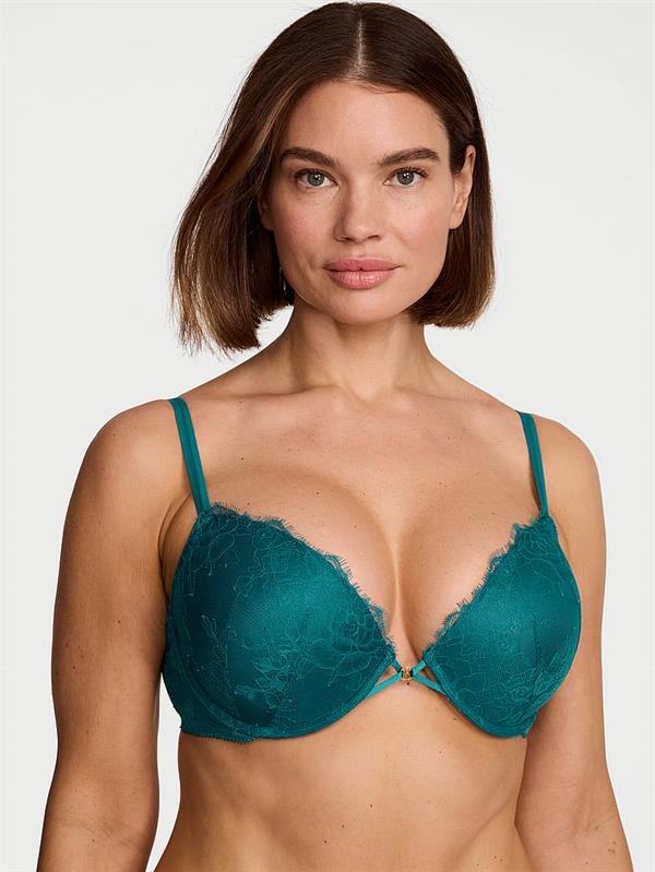 Gul Dantelli Push Up Sütyen