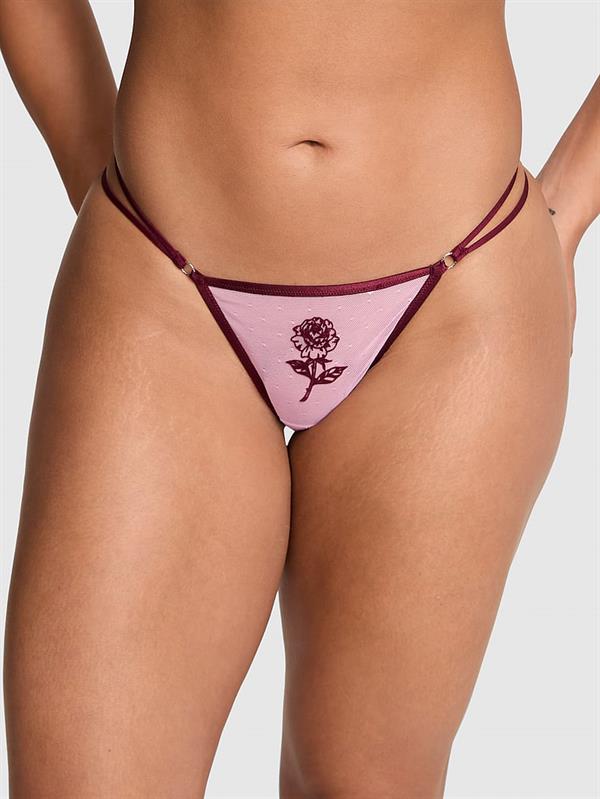 Pink Romantik Islemeli V String Kulot