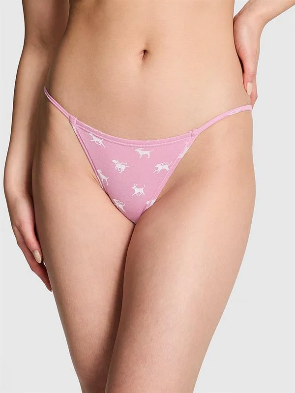Pink Pamuklu Askili Bikini Kulot