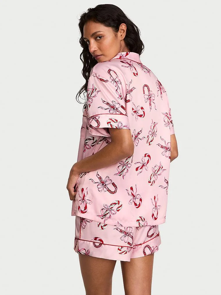 Saten Kısa Pijama Takimi arka görünüm