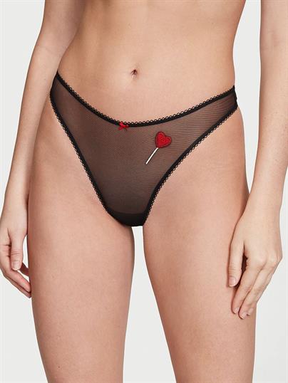 Fun Flirty Dantelli Derin Bacak Kesimli Scoop Tanga ön görünüm