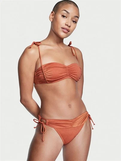 Buzgulu Işıltılı Klasik Bikini Alti ön görünüm