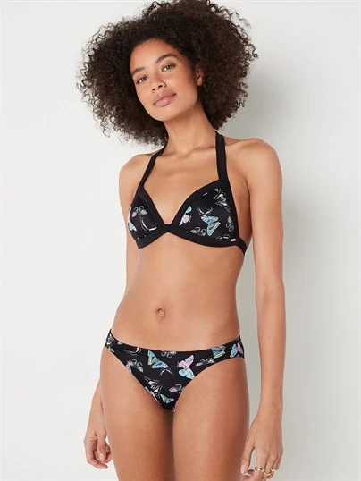 Pink Push Up Dolgulu Ucgen Bikini Ustu ön görünüm