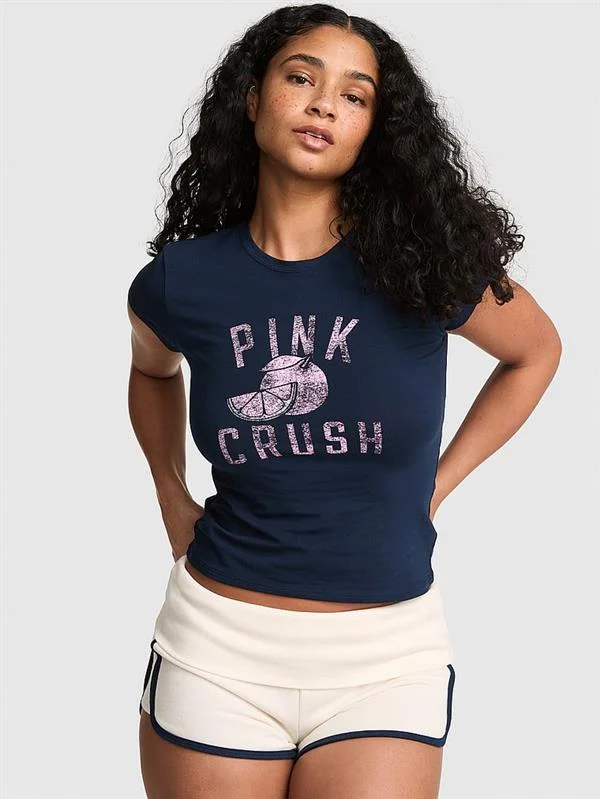 Pink Pamuklu Bebe Yaka Tisort
