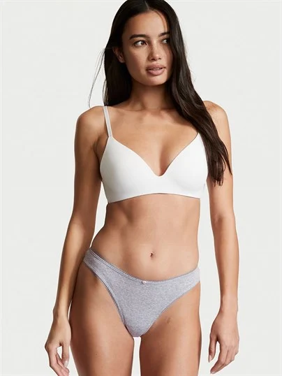 Victorias Secret 100 Pamuk Tanga Kulot ön görünüm