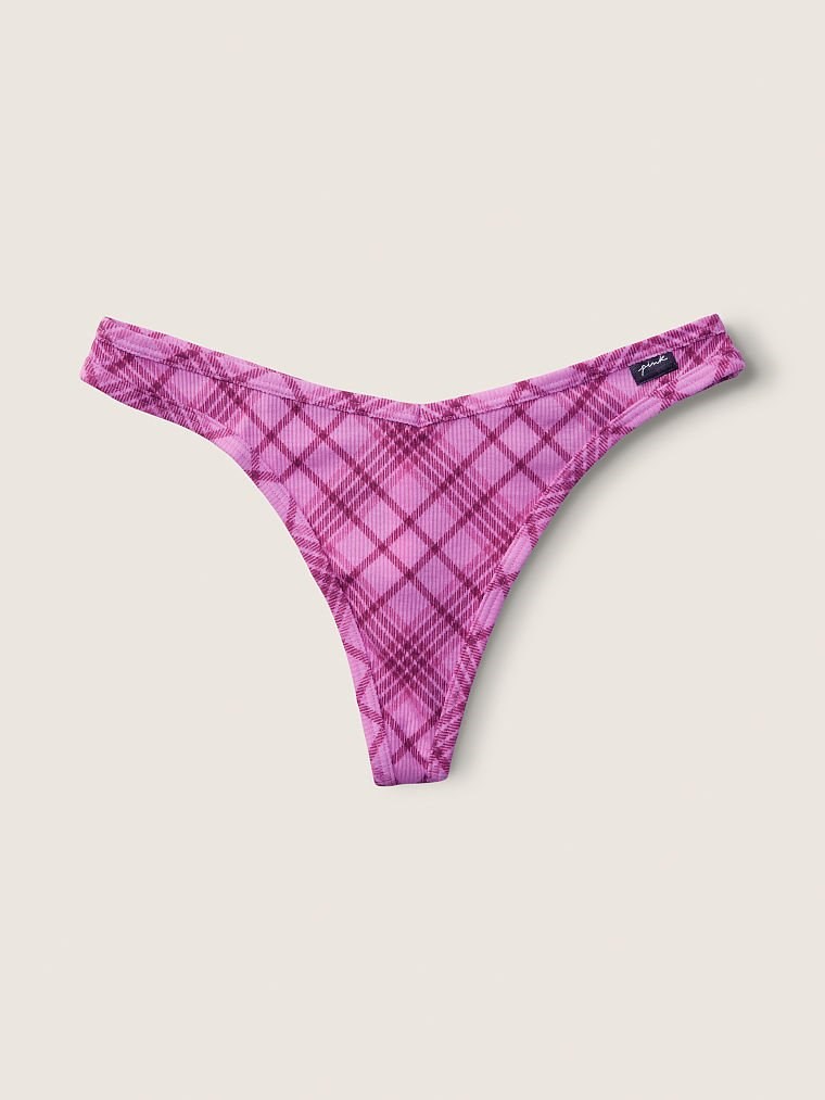 Pink Pamuk Tanga Kulot arka görünüm