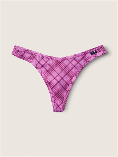 Pink Pamuk Tanga Kulot ön görünüm