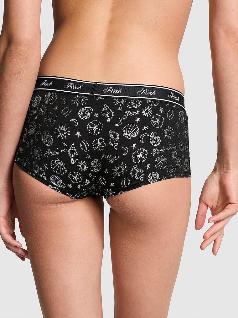 Pink Logolu Pamuklu Boyshort Kulot arka görünüm