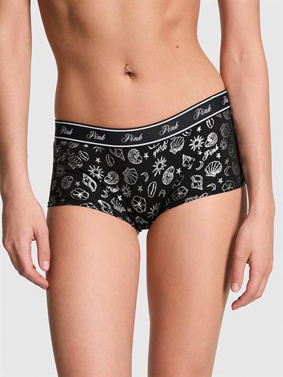 Pink Logolu Pamuklu Boyshort Kulot
